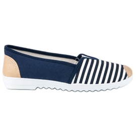 Ciabattine a righe blu bianca marrone blu navy