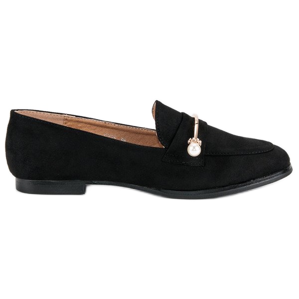 Francesine nere con perle nero