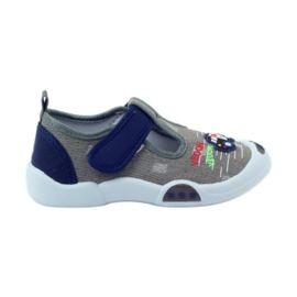 Sneakers da bambino American Club grigie con velcro 105/2018 grigio blu navy