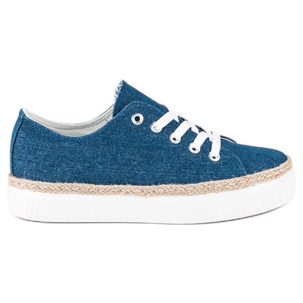 Kylie Rampicanti allacciati sulla piattaforma blu