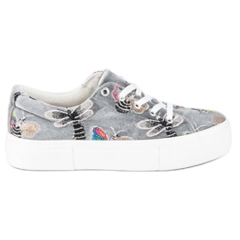 Kylie Sneakers In Velluto Sulla Piattaforma grigio