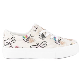 Kylie Sneakers In Velluto Sulla Piattaforma beige