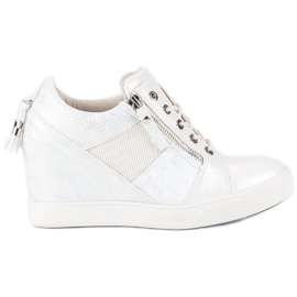 Kylie Sneaker alla moda con zeppa bianco