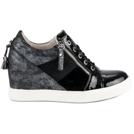 Kylie Sneaker alla moda con zeppa nero