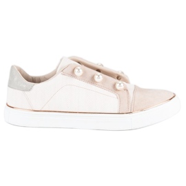 American Club Sneakers da donna con perle marrone