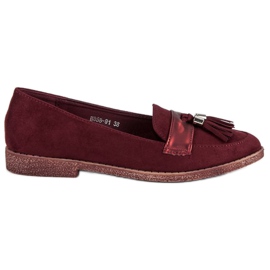 Eleganti mocassini bordeaux rosso