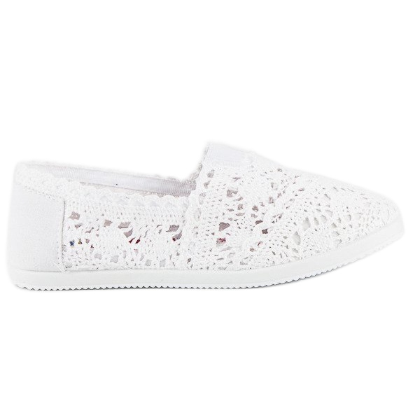 Ballerine in pizzo bianco bianca