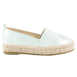 Espadrillas slip-on sulla piattaforma verde