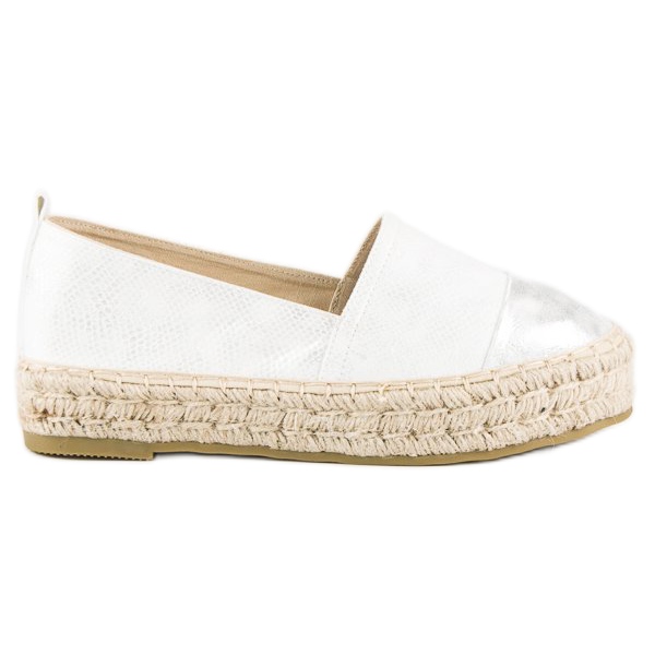 Espadrillas slip-on sulla piattaforma bianca