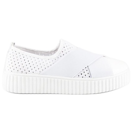 Sneakers creepers traforate bianco