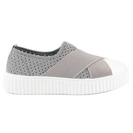 Sneakers Creepers traforate grigio