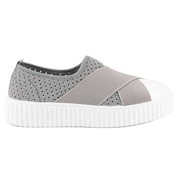 Sneakers Creepers traforate grigio