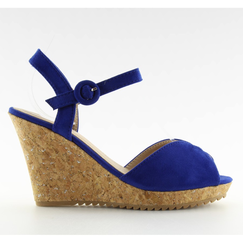 Sandali su zeppa in sughero 3811-13 blu blu navy