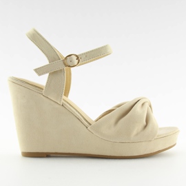 Sandali con zeppa beige JM-M214M beige
