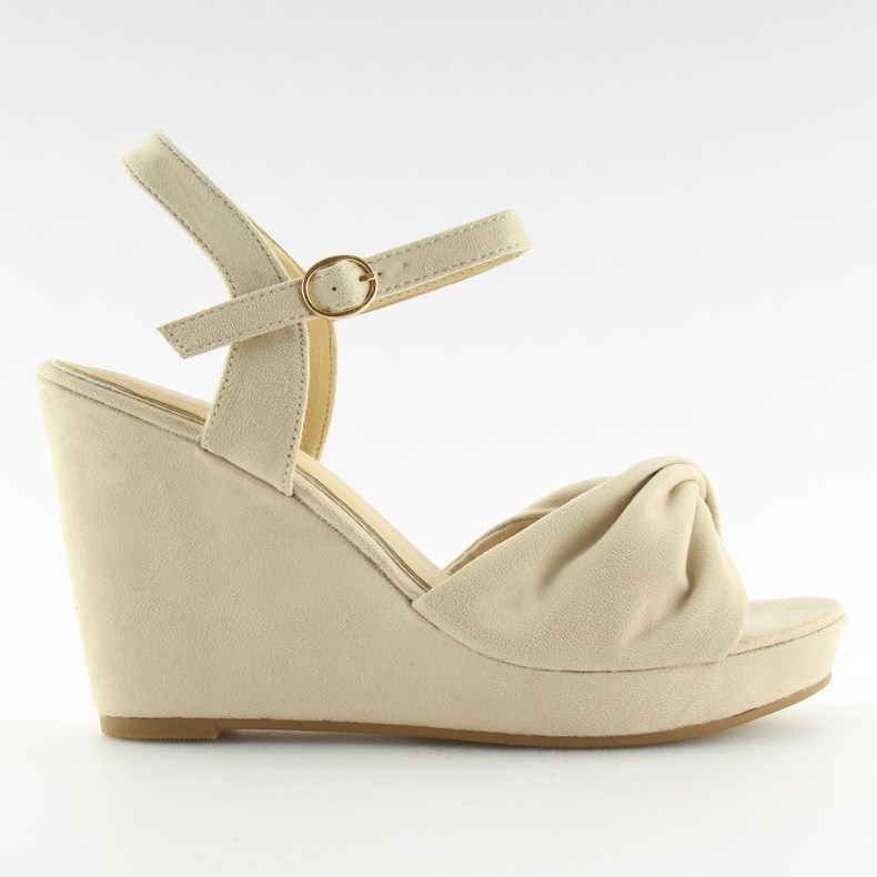 Sandali con zeppa beige JM-M214M beige