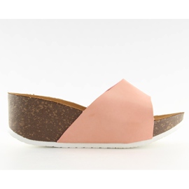 Ciabatte con zeppa comode JM26 rosa