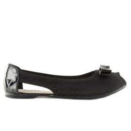 Ballerine open toe nere D314 Nero