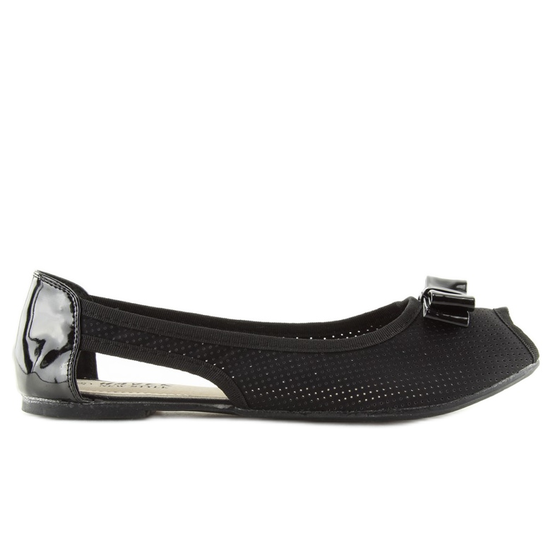 Ballerine open toe nere D314 Nero