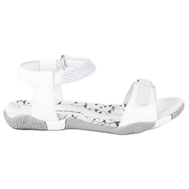 Hasby Sandali piatti con velcro bianca