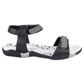 Hasby Sandali Piatti Con Velcro nero