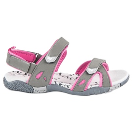 Hasby Sandali da donna con velcro grigio