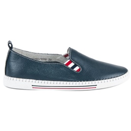 Filippo Slip-on in pelle blu navy