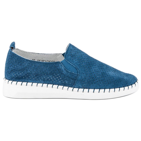 Filippo Scarpe senza lacci traforate blu