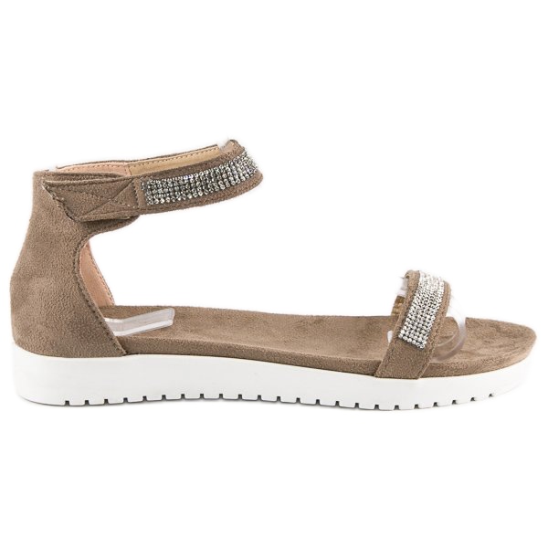 Evento Sandali eleganti con velcro marrone