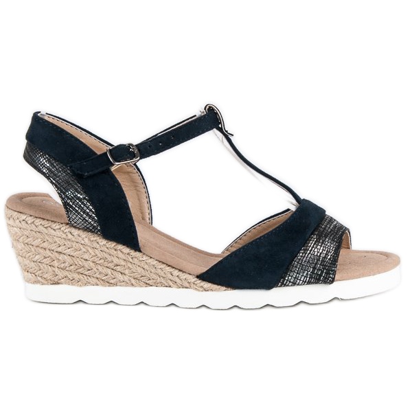 Evento Espadrillas su sandali con zeppa grigio blu navy