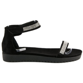 Evento Sandali eleganti con velcro nero
