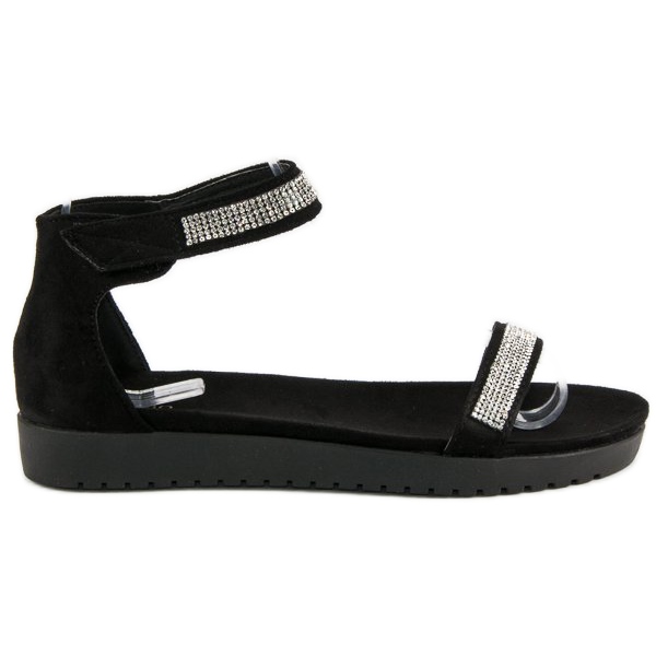 Evento Sandali eleganti con velcro nero