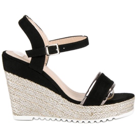 Erynn Comode espadrillas con zeppa nero grigio