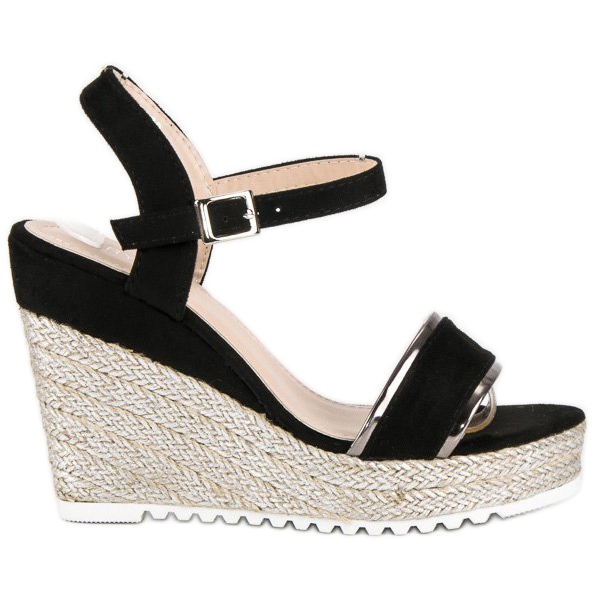 Erynn Comode espadrillas con zeppa nero grigio