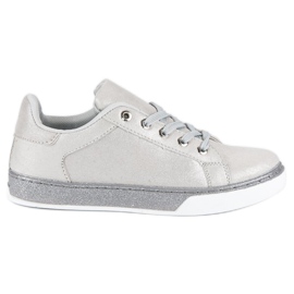 Sneakers allacciate argento grigio