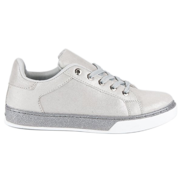 Sneakers allacciate argento grigio