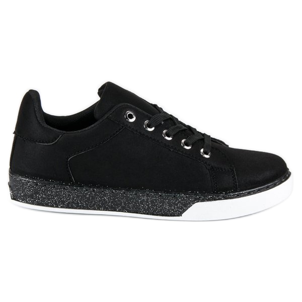 Sneakers sportive con allacciatura nera nero