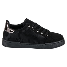 Sneakers nere con rilegatura nero