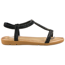 Fama Sandali neri con elastico nero