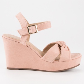 Bello Star Sandali con zeppa rosa