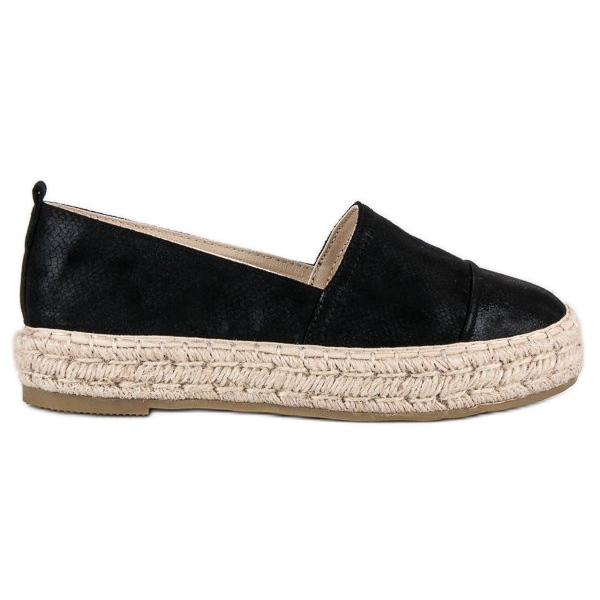 Espadrillas slip-on sulla piattaforma nero