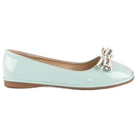Ideal Shoes Ballerine laccate menta verde