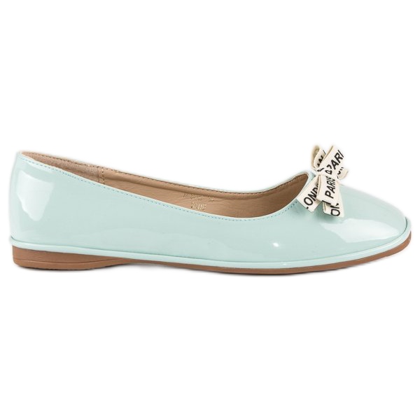 Ideal Shoes Ballerine laccate menta verde