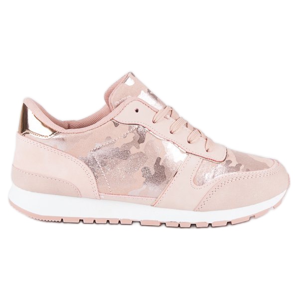 Sneakers rosa con lacci