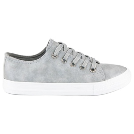 Sneaker alla moda con rilegatura grigio