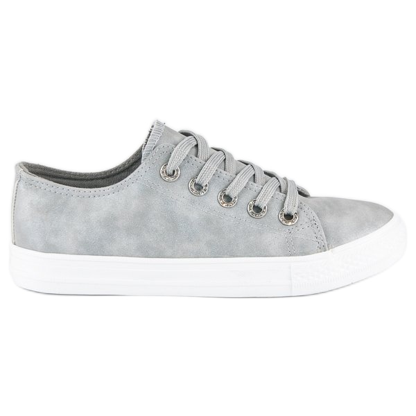 Sneaker alla moda con rilegatura grigio