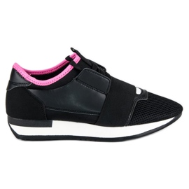 Scarpe sportive slip-on nero rosa