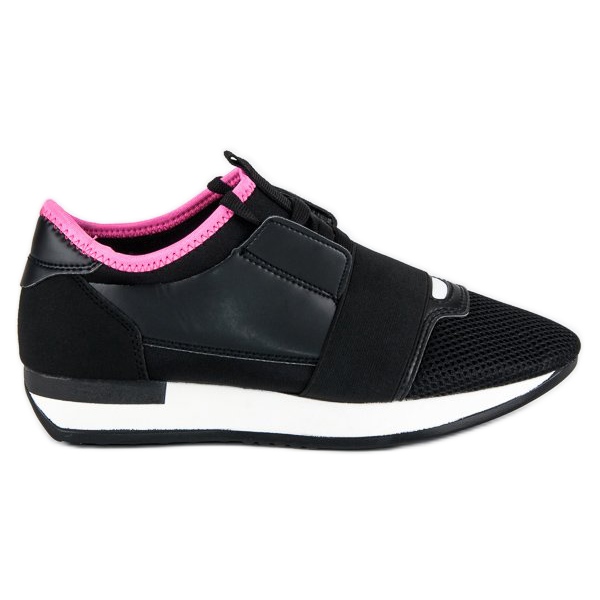Scarpe sportive slip-on nero rosa