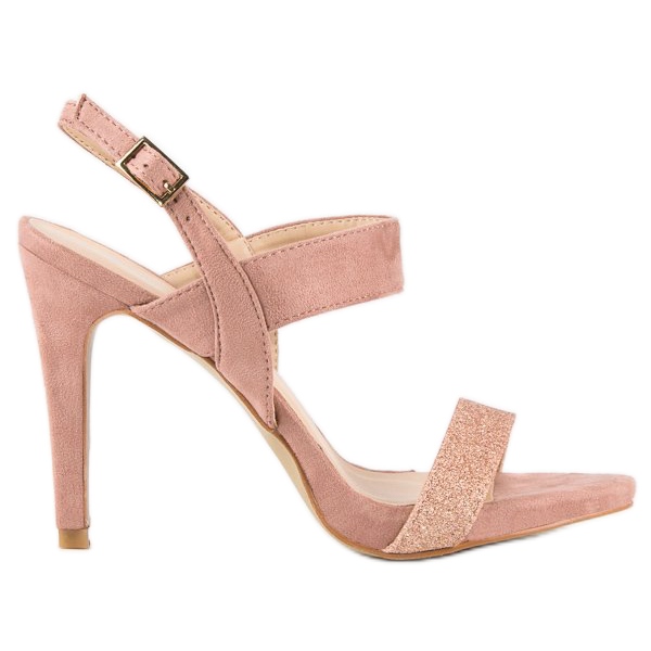 Sandali su tacco vinceza rosa