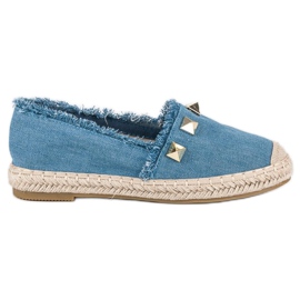 Bestelle Espadrillas in denim con strass blu