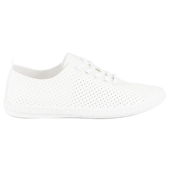 Sneakers bianche con traforo bianca
